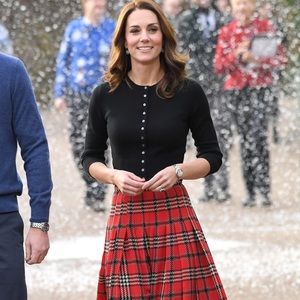 Similar to ASO Duchess of Cambridge Kate Middleton Red Tartan Plaid Skirt